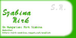 szabina mirk business card